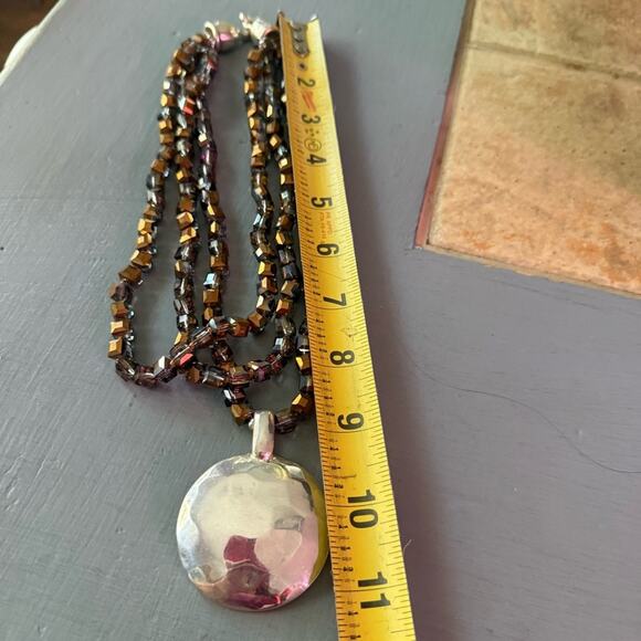 Simon Sebbag 925 Sterling Silver Pendant Multi Strand Beaded Necklace - Picture 7 of 10